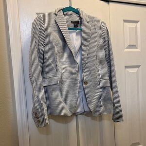 Jones New York Black and White Striped Blazer